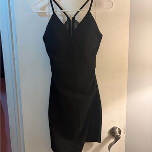 Emerald Sundae Black Backless Dress